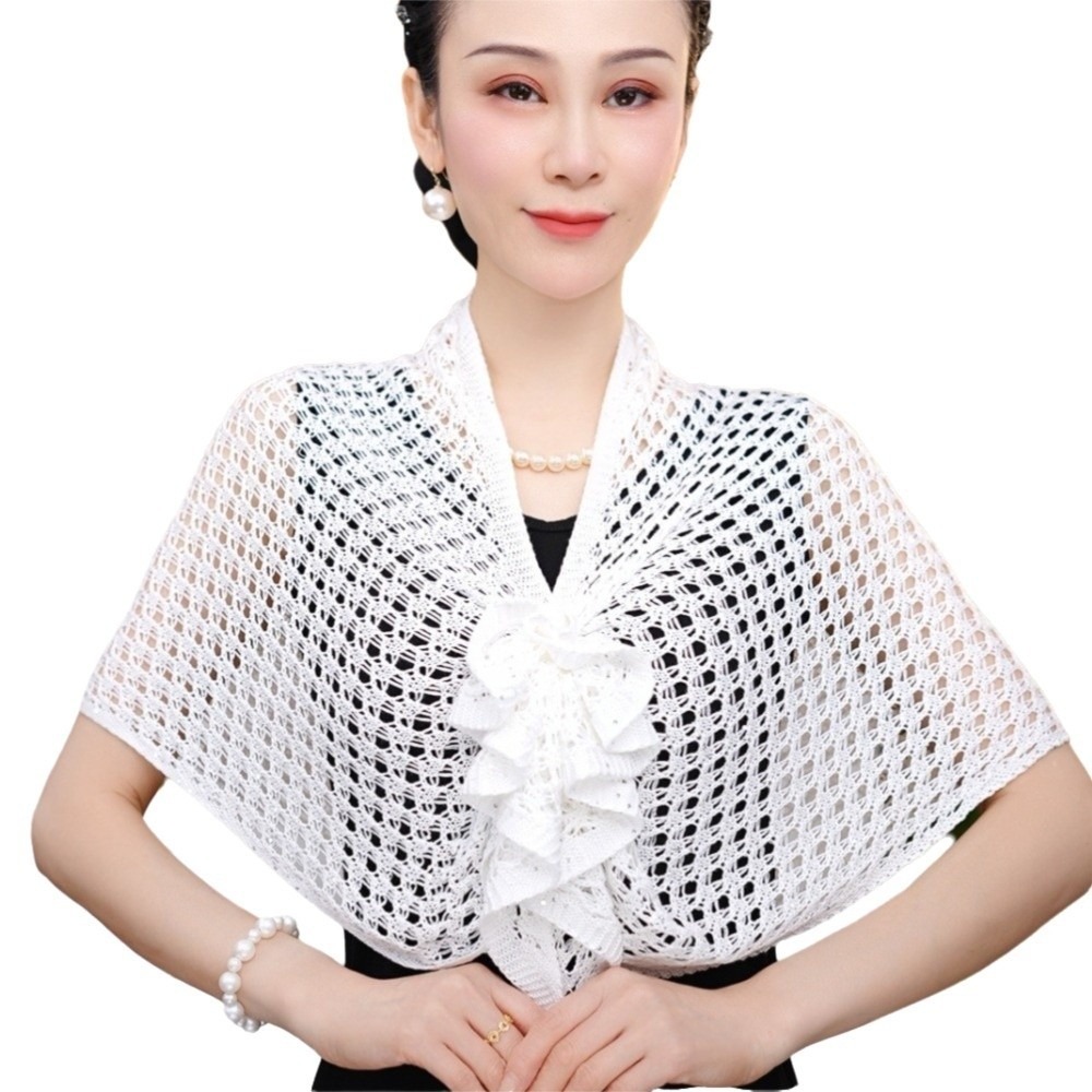 Shawl Wrap Winter - Cárdigan con diseño brillante y aberturas,