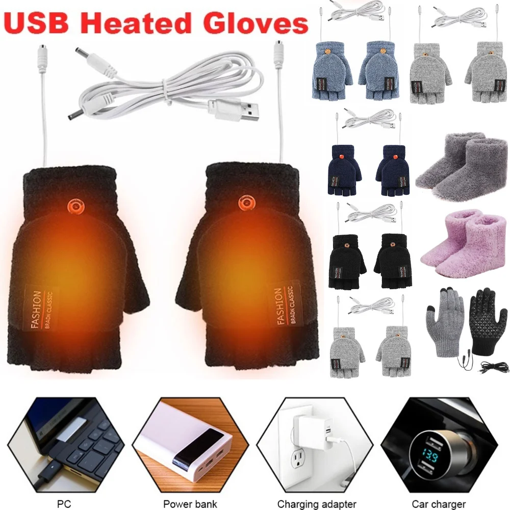 Touch Screen Gloves - Guantes calefactables eléctricos con USB, guantes