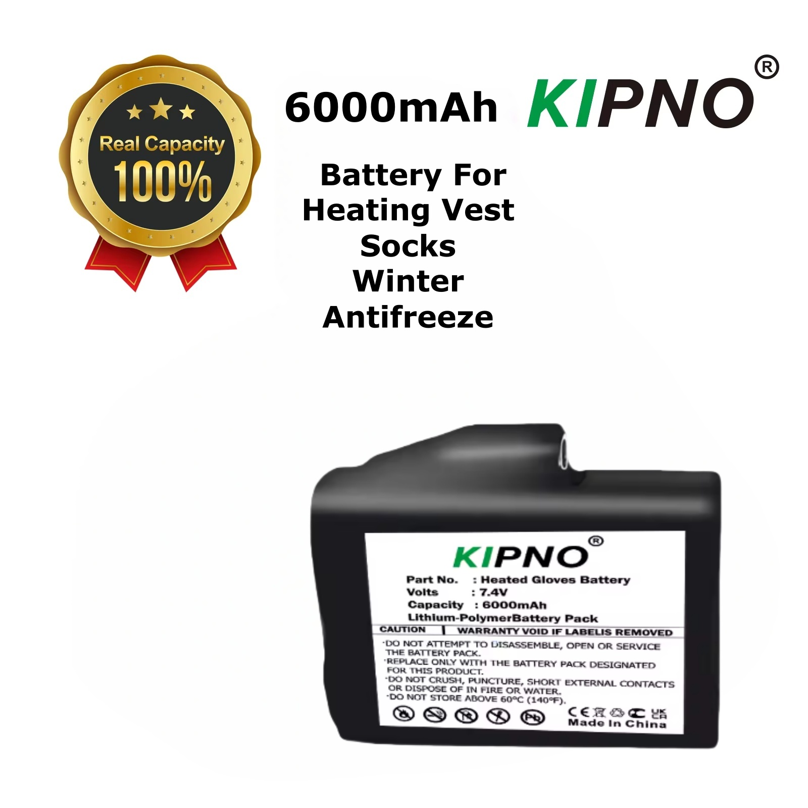 Heated Vest Battery - Batería para guantes calefactables, batería de