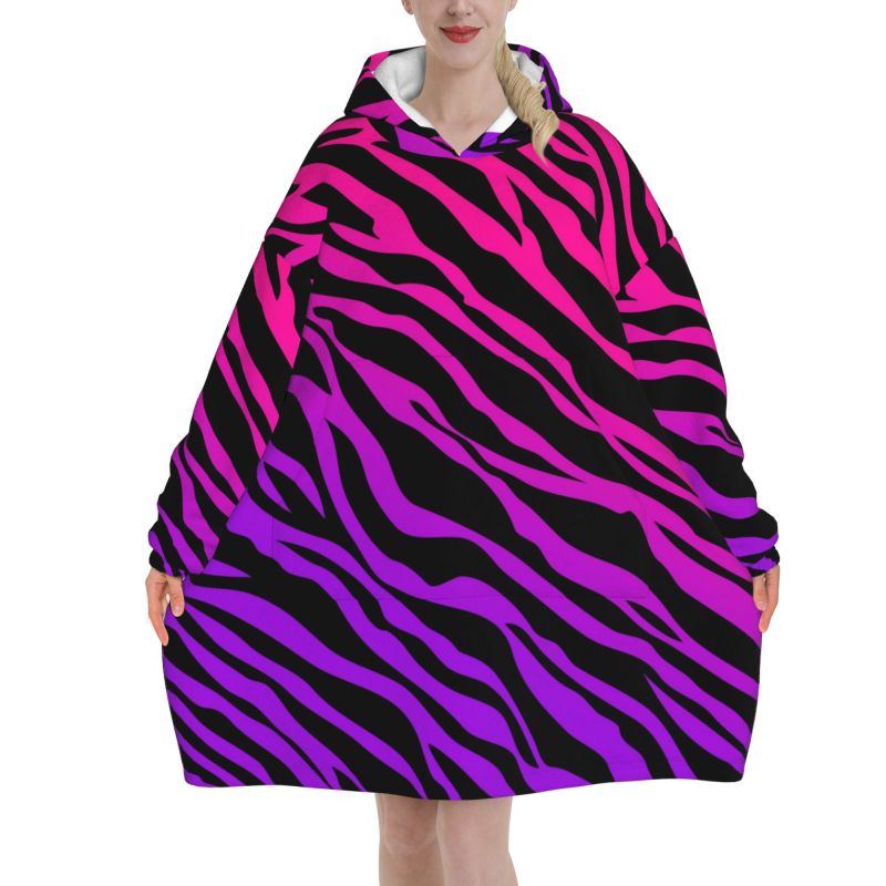 Sherpa Hoodie Fleece - Manta con capucha con estampado de