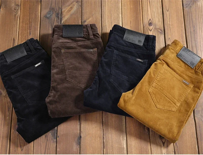Corduroy Pant Warm - Pantalones informales de pana para hombre,
