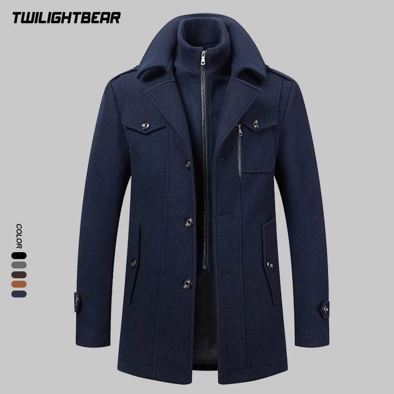 Wool Coat Peacoat - Abrigo de lana para hombre, talla