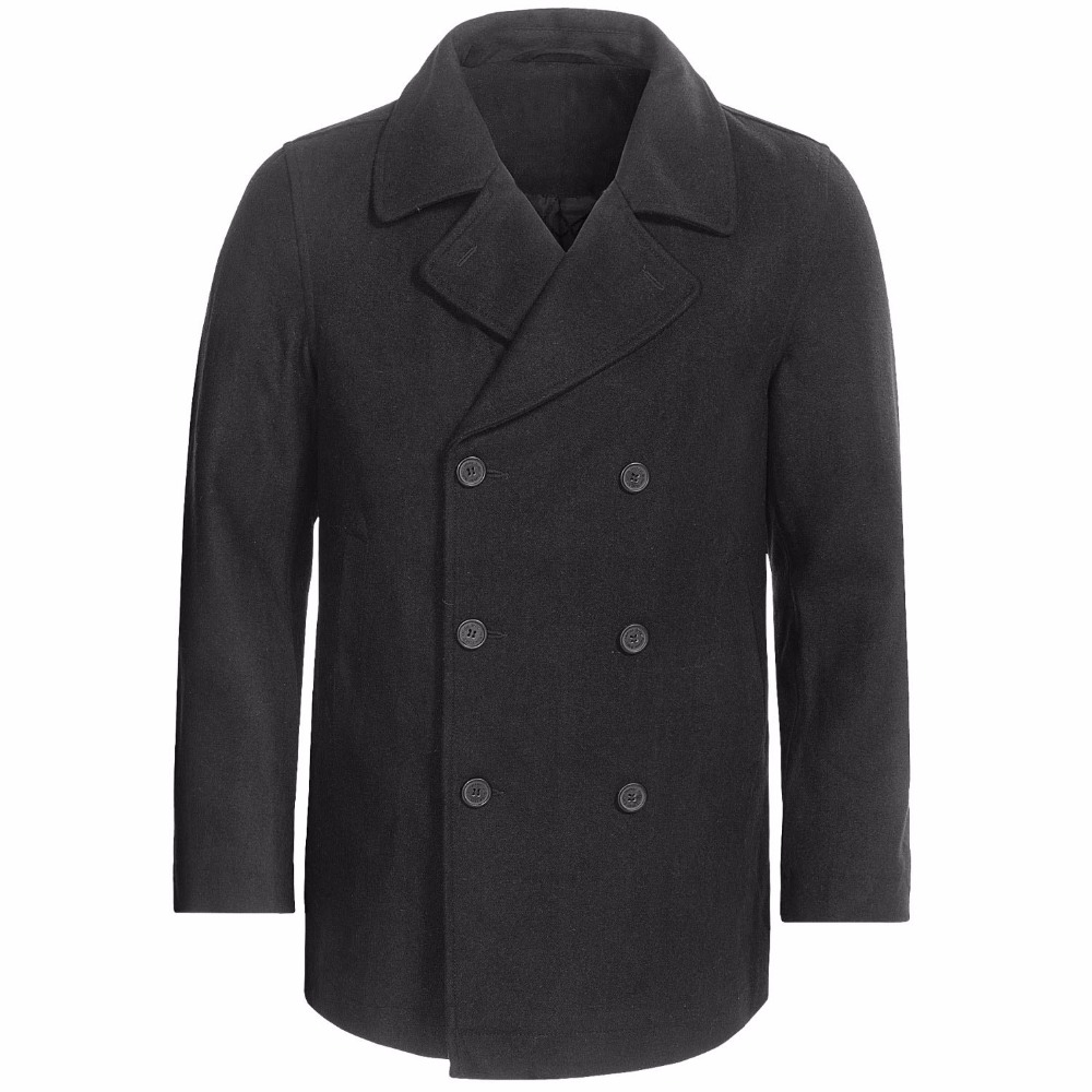 Wool Coat Peacoat - Abrigo de guisante Gris Carbón hecho