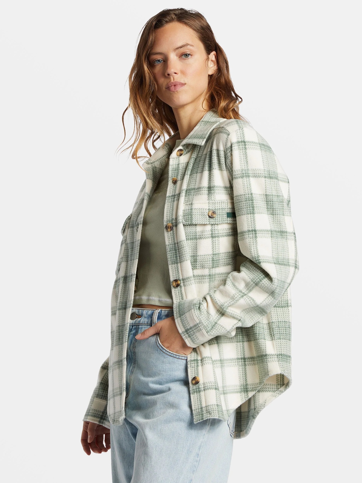 Flannel Shirt Lined - Chaqueta informal estilo camisa de trabajo,