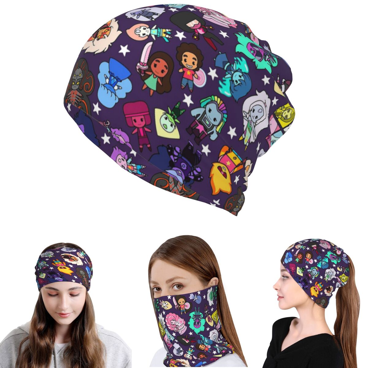 Knit Beanie Hat Warm - Crystal Gems Steven Universe Bandana, pañuelo