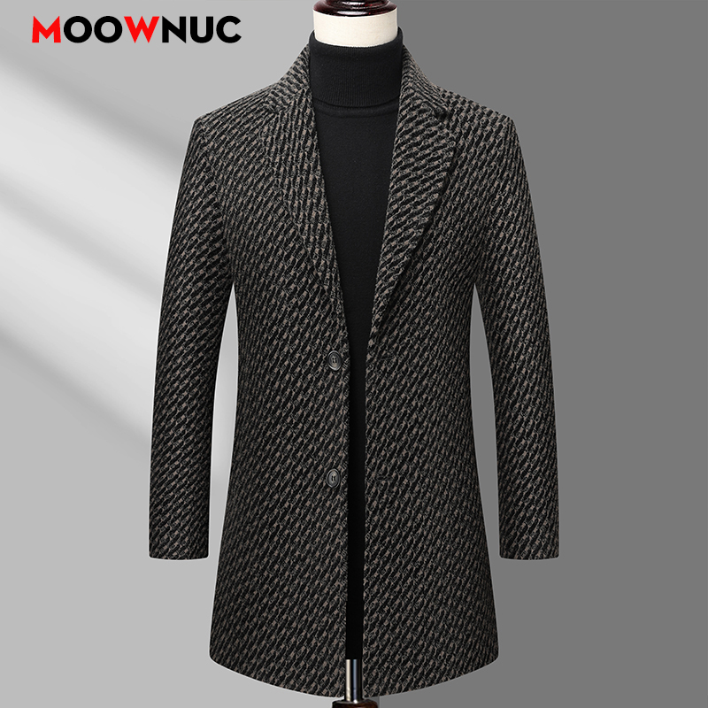 Wool Coat Peacoat - Abrigo largo para hombre, chaqueta de