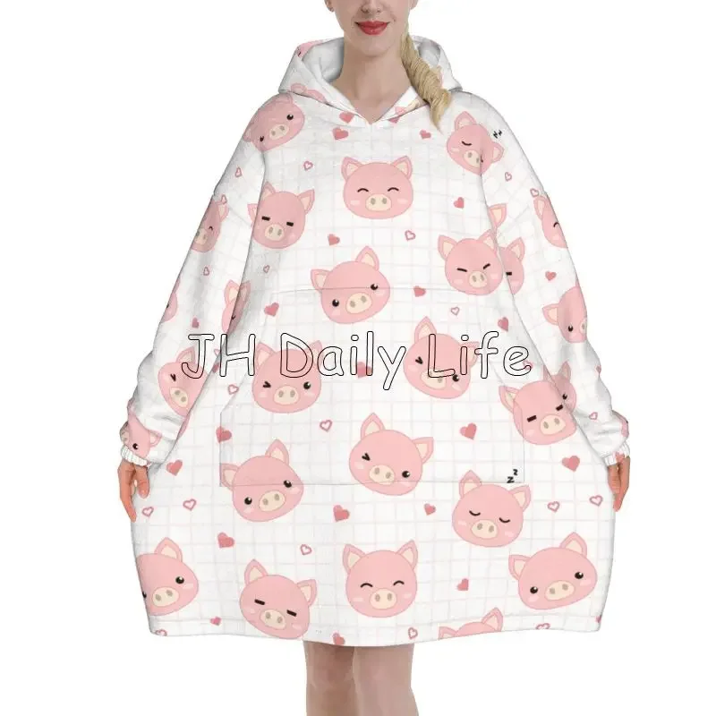 Sherpa Hoodie Fleece - Manta de franela usable con diseño