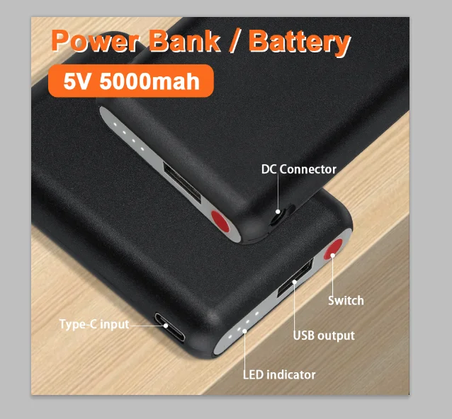 Heated Vest Battery - Banco de energía 5V 5000mAh guantes