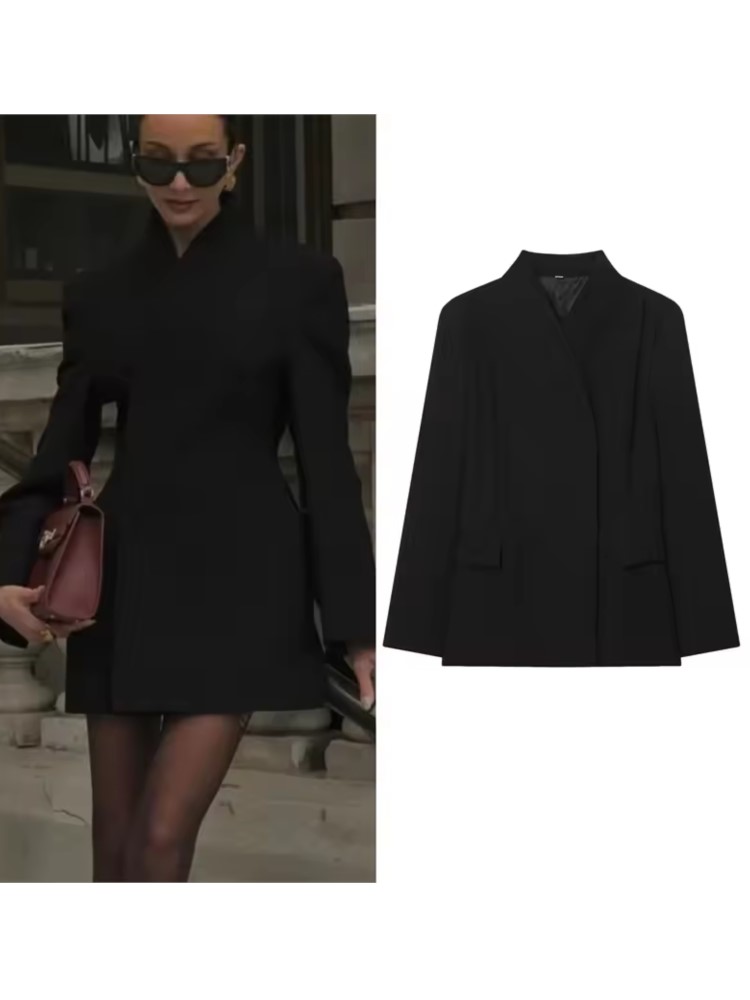 Down Jacket Packable - Otoño mujer Simple Blazer cuello en