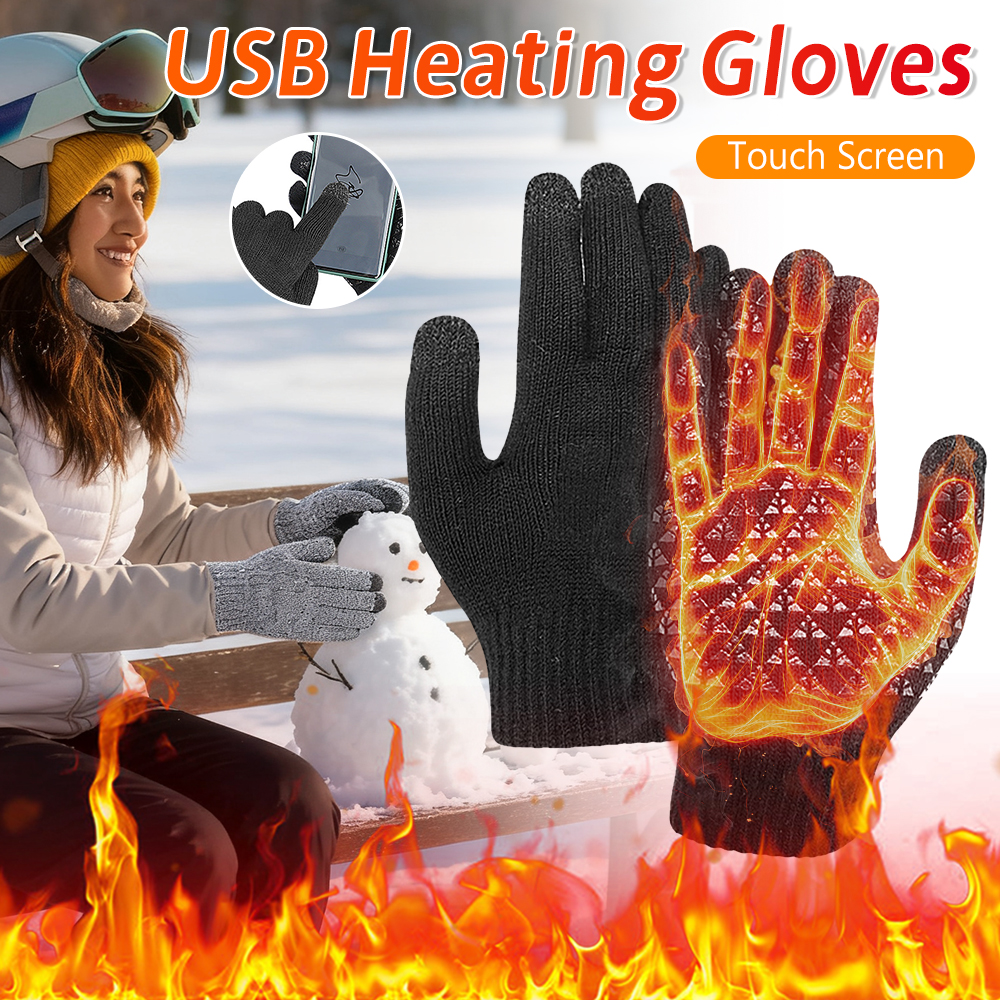 Touch Screen Gloves - Guantes calefactables de 5V para motocicleta,