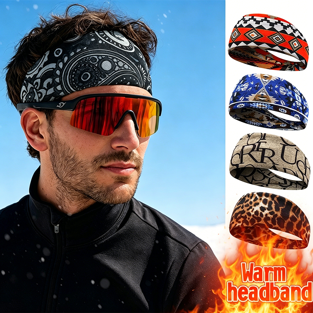 Fleece Ear Warmer Band - Diadema de Forro Polar Estampada, Calentador