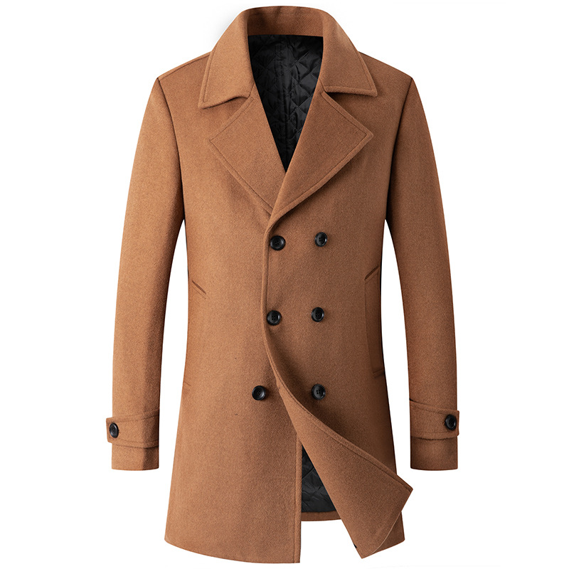 Wool Coat Peacoat - Abrigo de doble botonadura para hombre,
