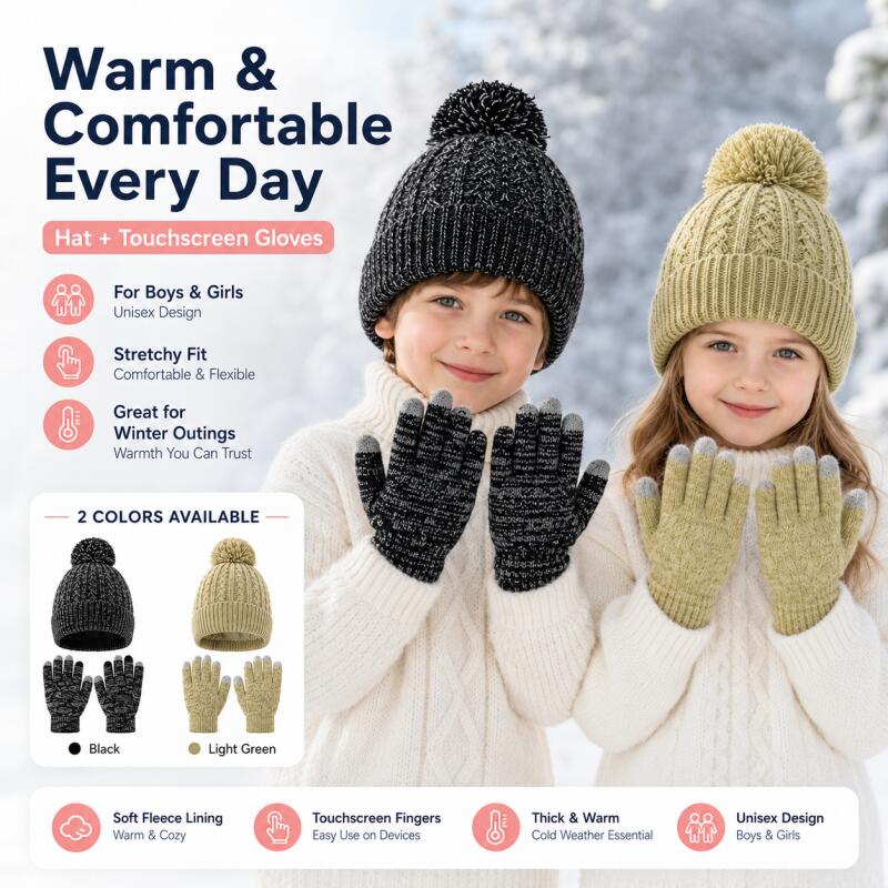 Conjunto de gorro de punto y g - Touch Screen Gloves reseña y precio