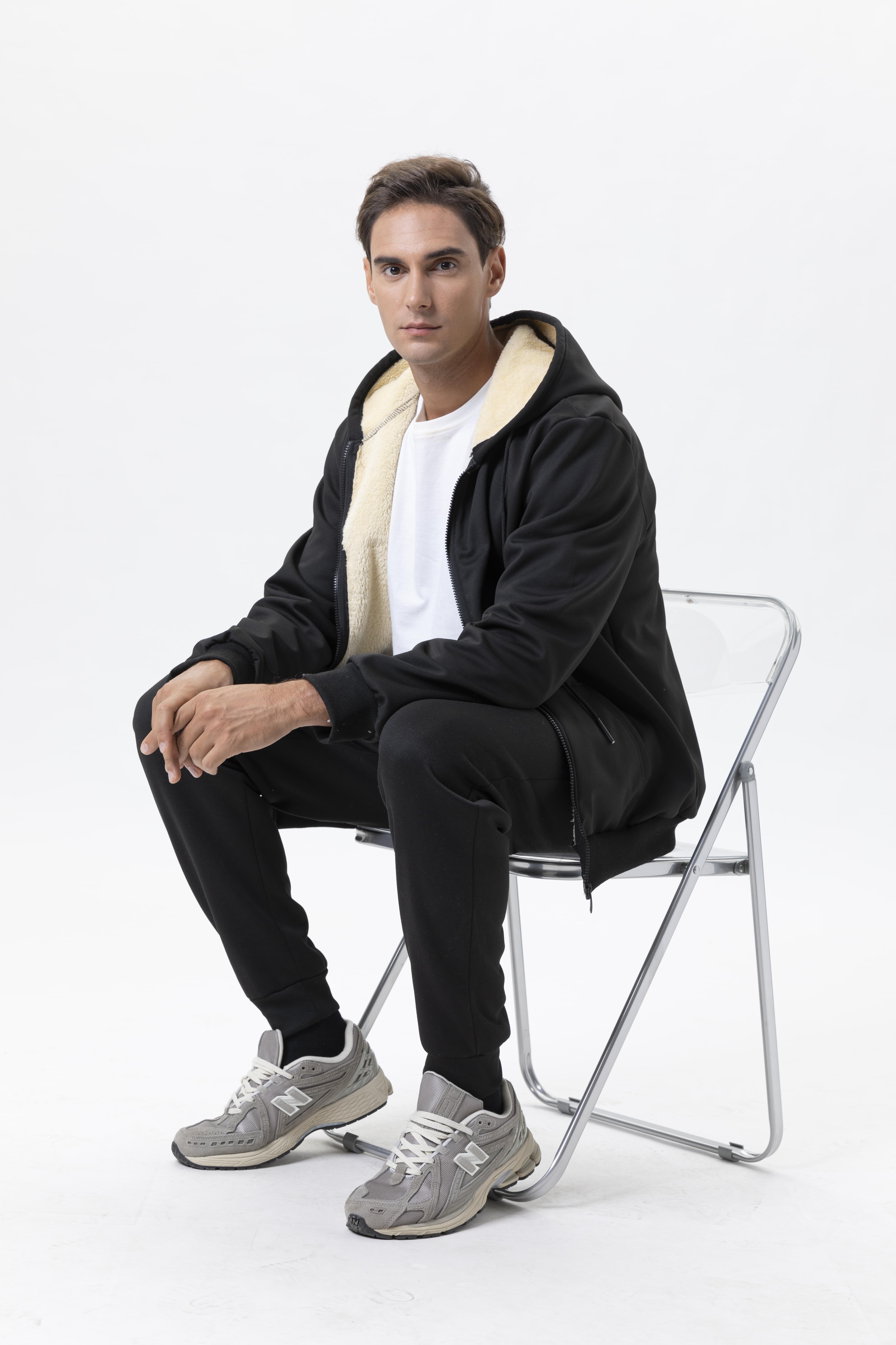 Conjunto de 2 Piezas para Homb - Sherpa Hoodie Fleece reseña y precio