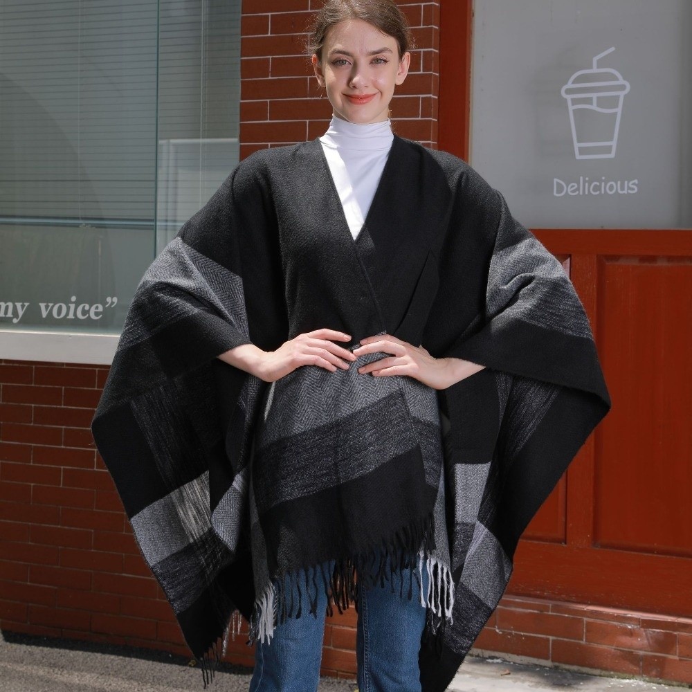 Abrigo cálido con diseño a cua - Shawl Wrap Winter reseña y precio