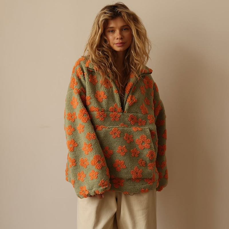 Sudadera floral sherpa de medi - Sherpa Hoodie Fleece reseña y precio
