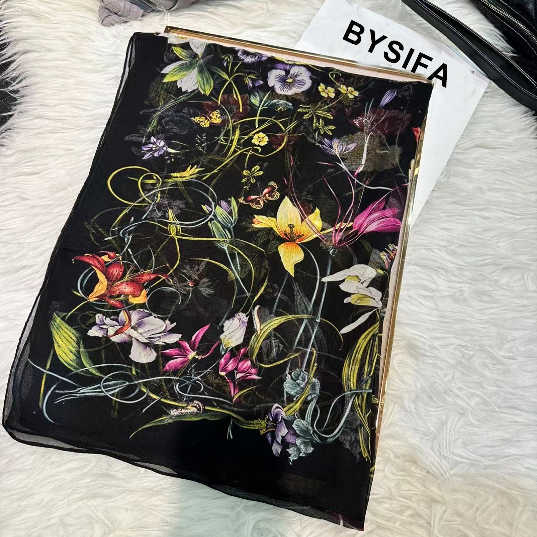 BYSIFA-bufanda larga de seda p - Shawl Wrap Winter reseña y precio