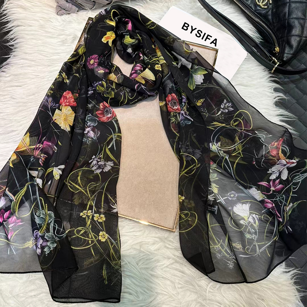 BYSIFA-bufanda larga de seda p - Shawl Wrap Winter reseña y precio