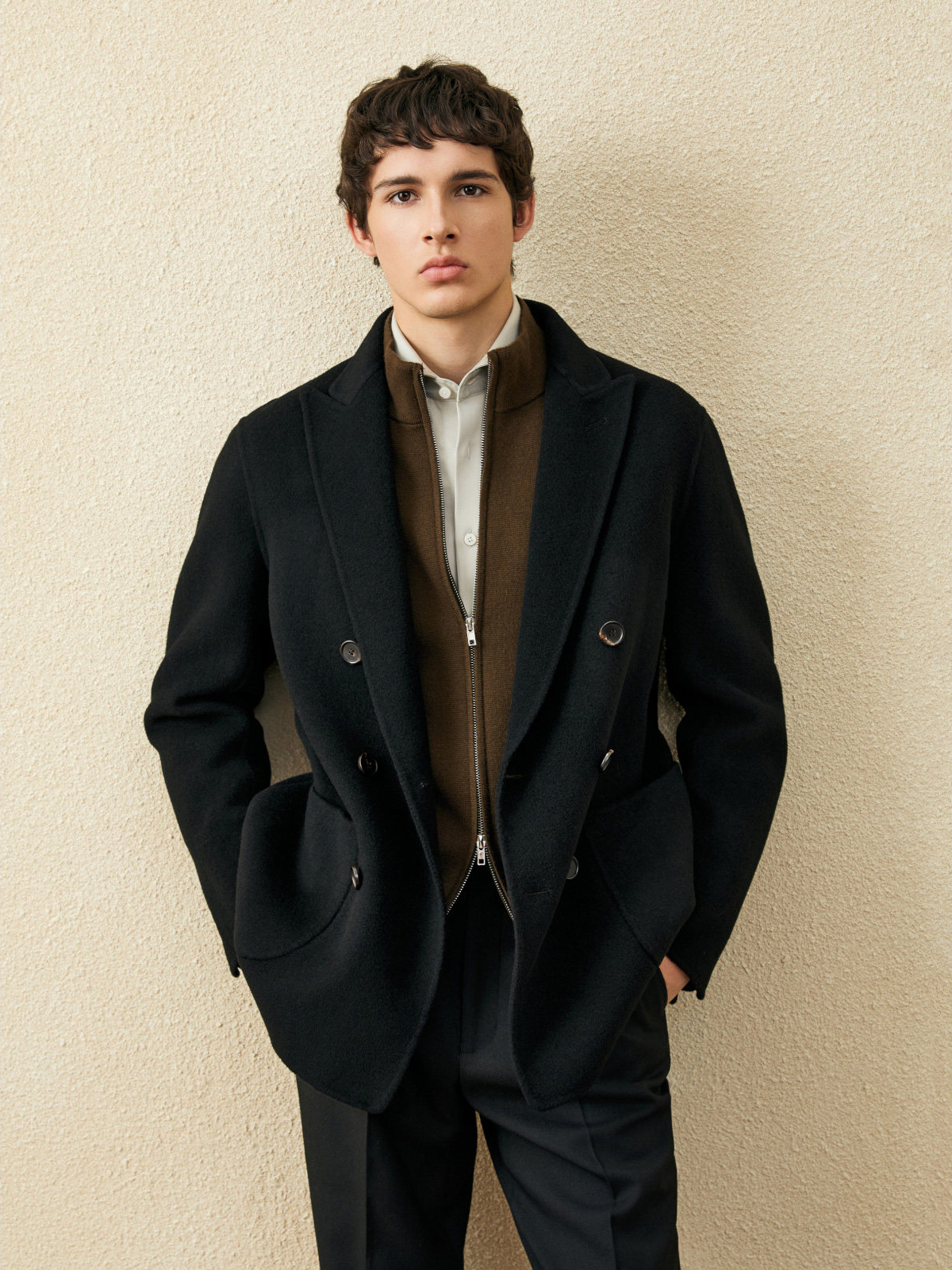 Abrigo corto de hombre 100% la - Wool Coat Peacoat reseña y precio