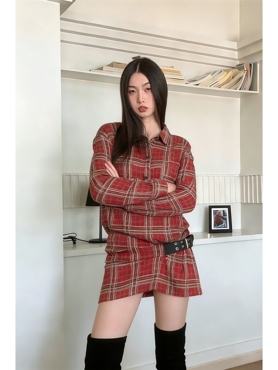 Vestido camisero de franela a  - Flannel Shirt Lined reseña y precio