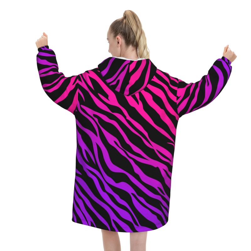 Manta con capucha con estampad - Sherpa Hoodie Fleece reseña y precio