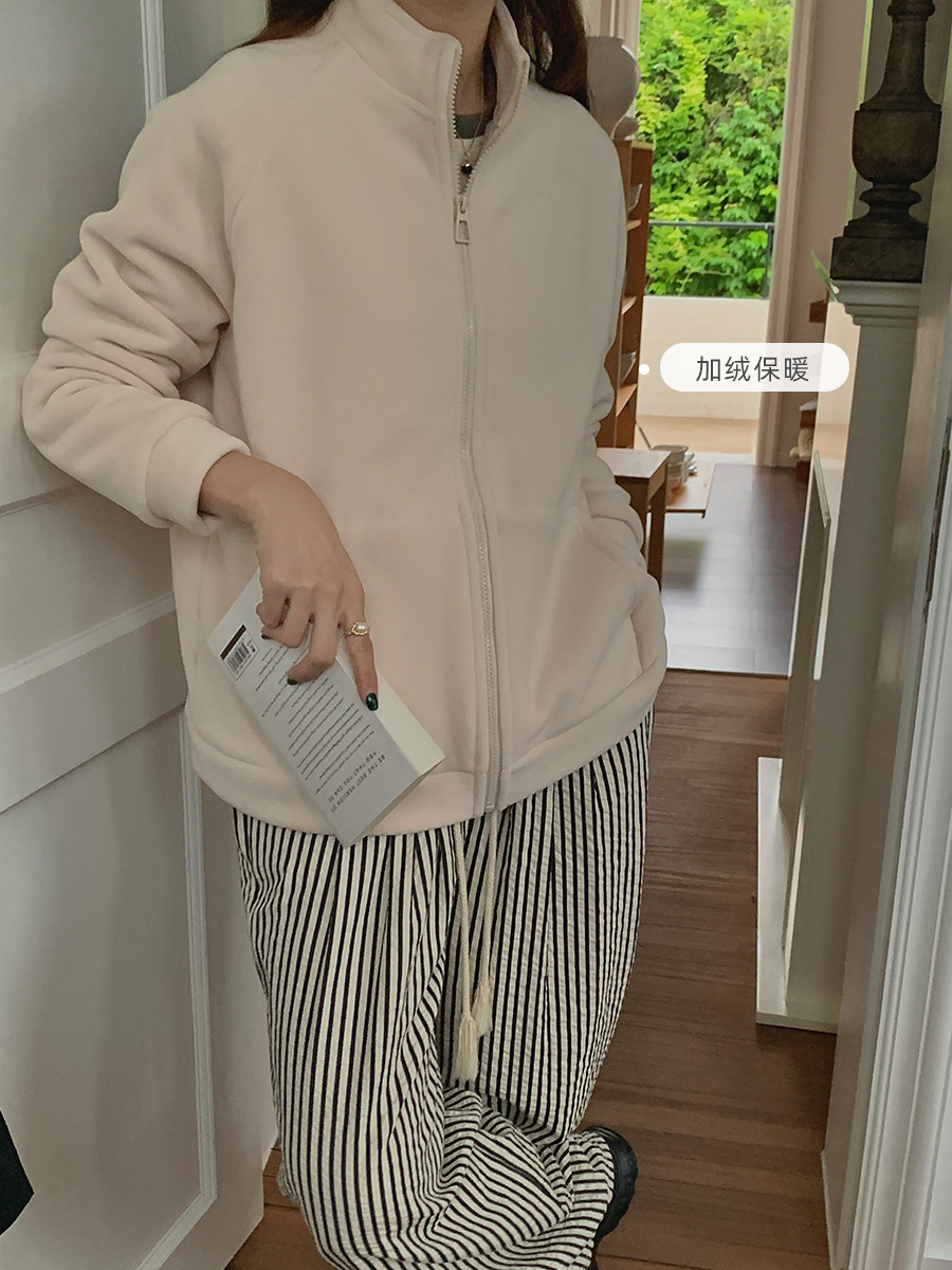 Sudadera de lana sin sombrero  - Sherpa Hoodie Fleece reseña y precio