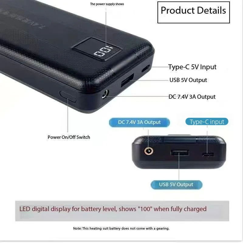 Nuevo Banco de energía de gran - Heated Vest Battery reseña y precio