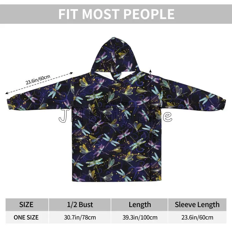 Manta con capucha de libélula  - Sherpa Hoodie Fleece reseña y precio