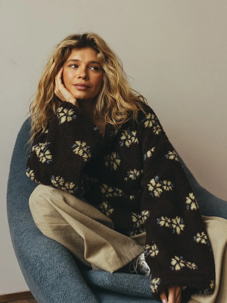 Otoño Invierno mujer Sherpa Fl - Sherpa Hoodie Fleece reseña y precio