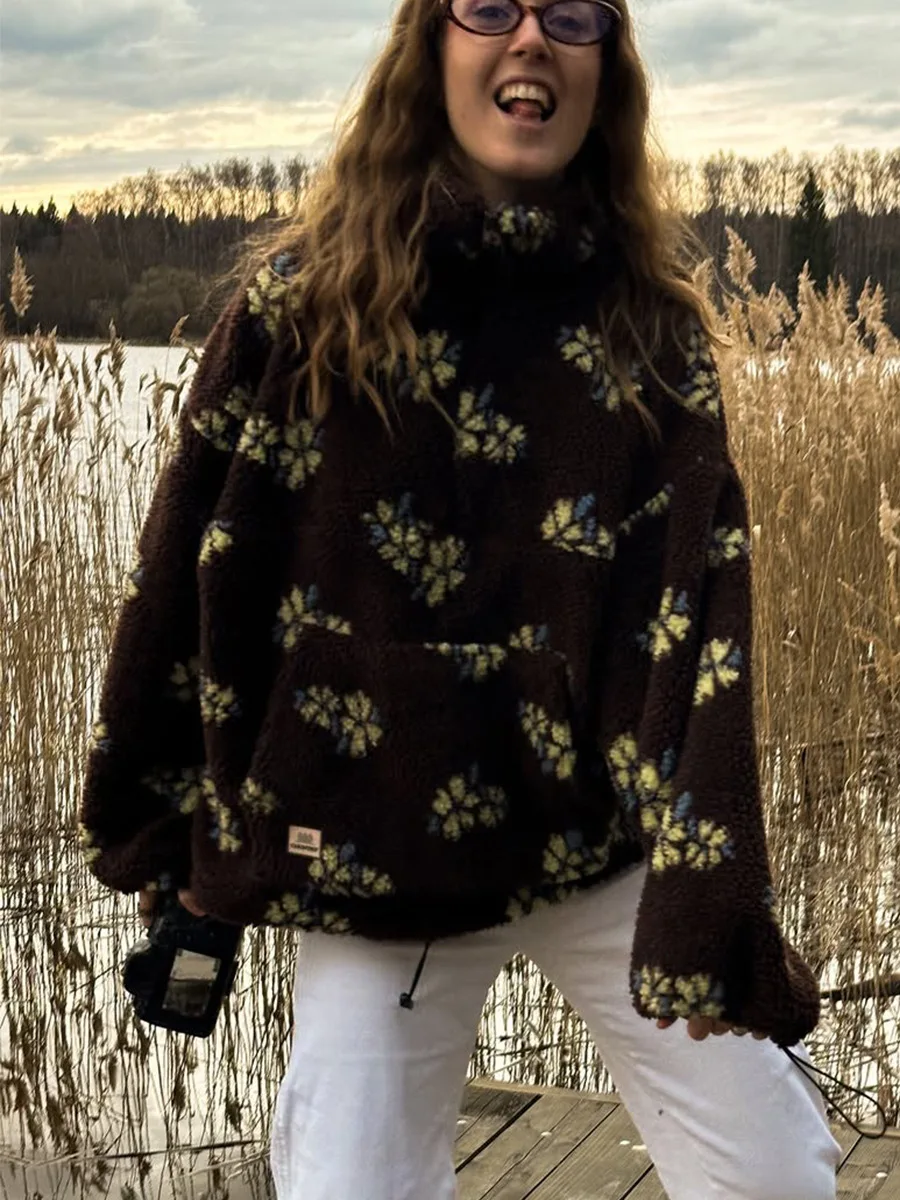 Otoño Invierno mujer Sherpa Fl - Sherpa Hoodie Fleece reseña y precio