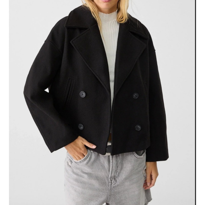 Abrigo Corto de Lana para Muje - Wool Coat Peacoat reseña y precio