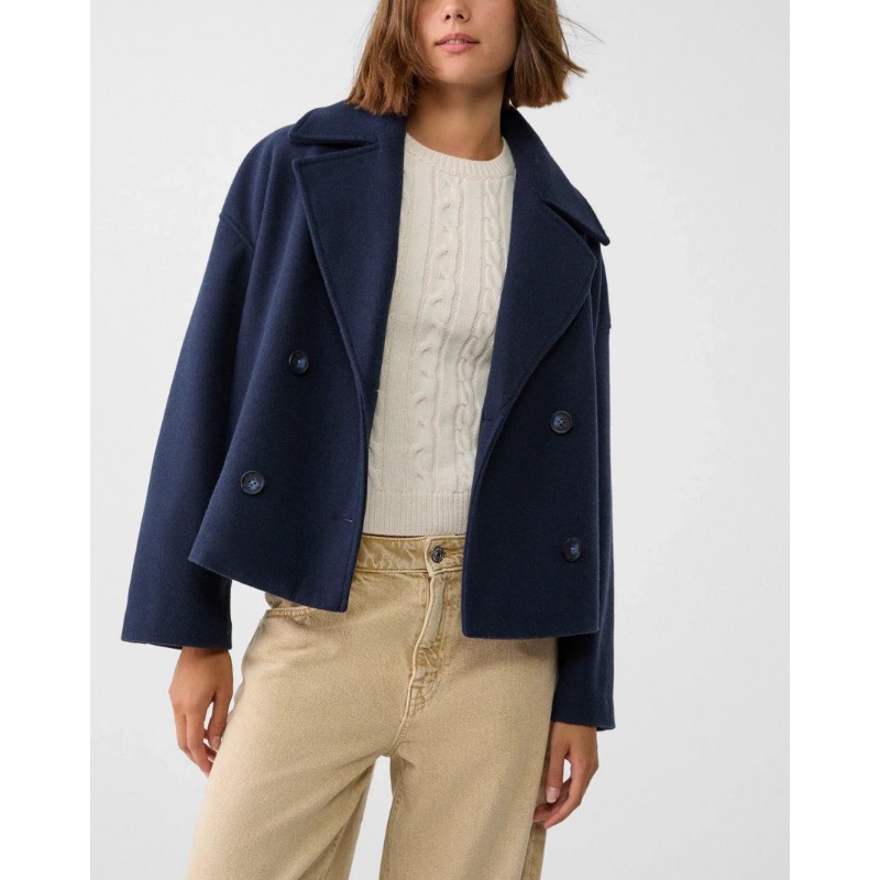 Abrigo Corto de Lana para Muje - Wool Coat Peacoat reseña y precio