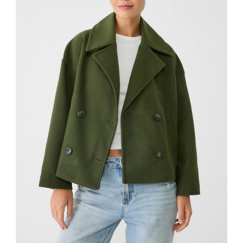 Abrigo Corto de Lana para Muje - Wool Coat Peacoat reseña y precio