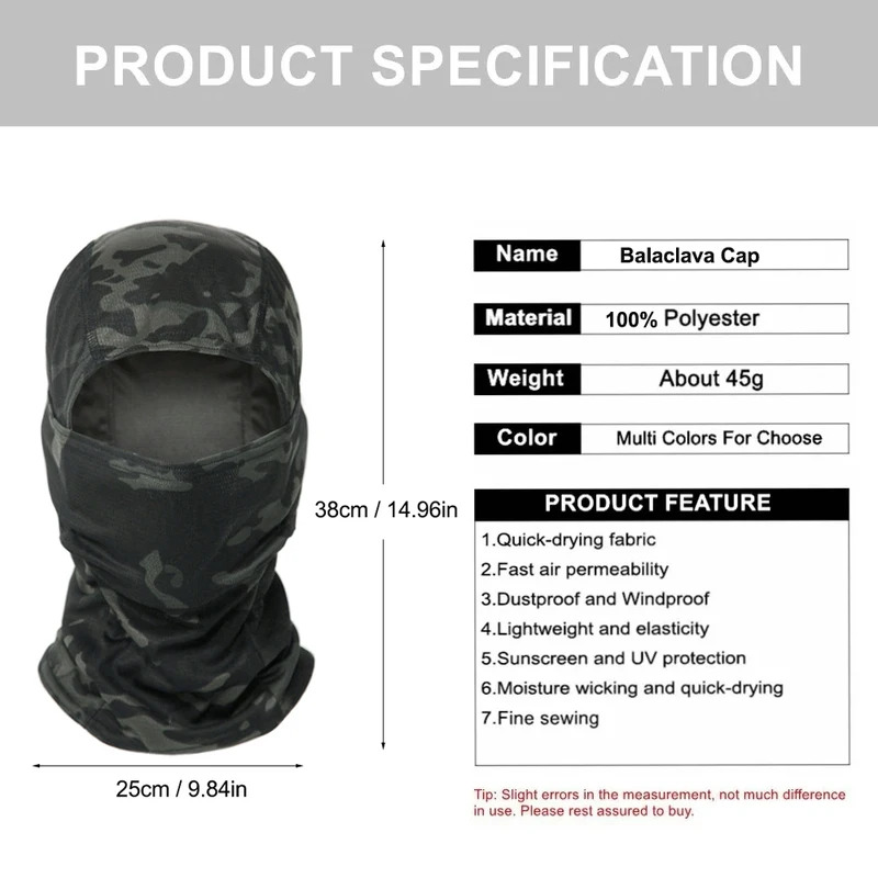 Pasamontañas de camuflaje, más - Balaclava Ski Mask reseña y precio