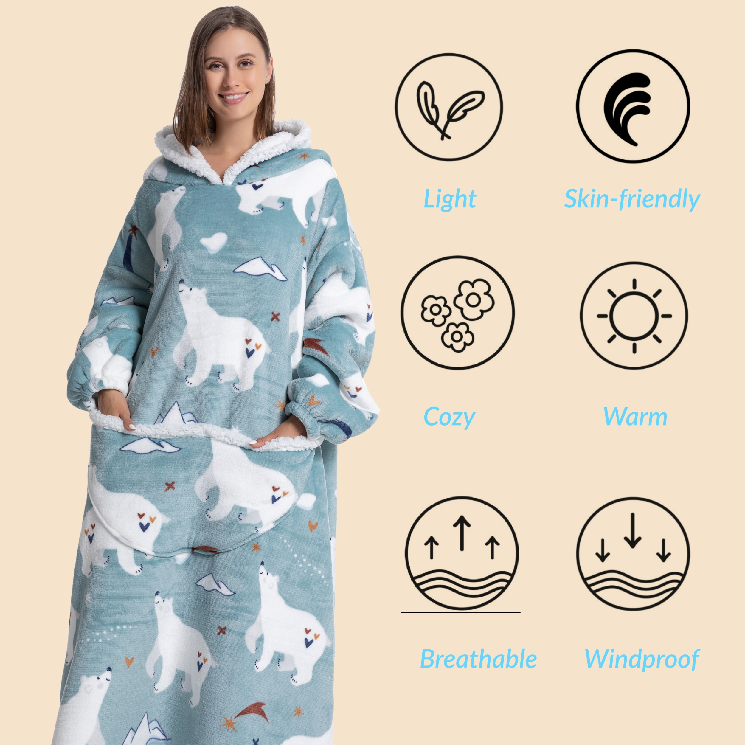 Sudadera con capucha de Sherpa - Sherpa Hoodie Fleece reseña y precio